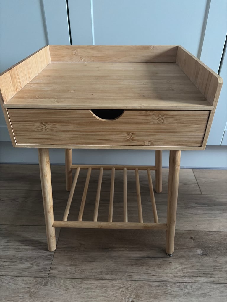 2 x bamboo bedside tables