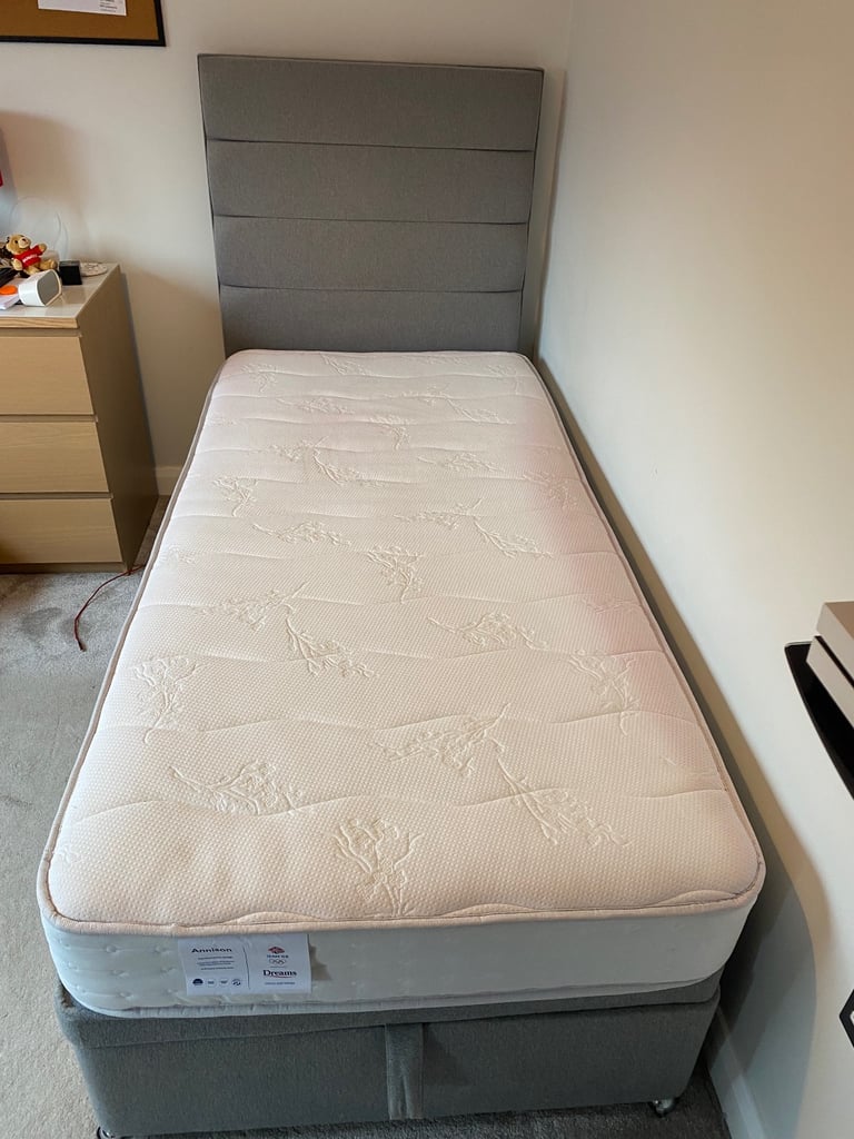 image for Dreams Single Ottoman Bed with Headboard & Mattress 