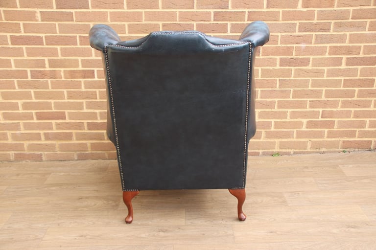 Chesterfield Luxury Wingback Armchair with Footstool (UK Delivery)