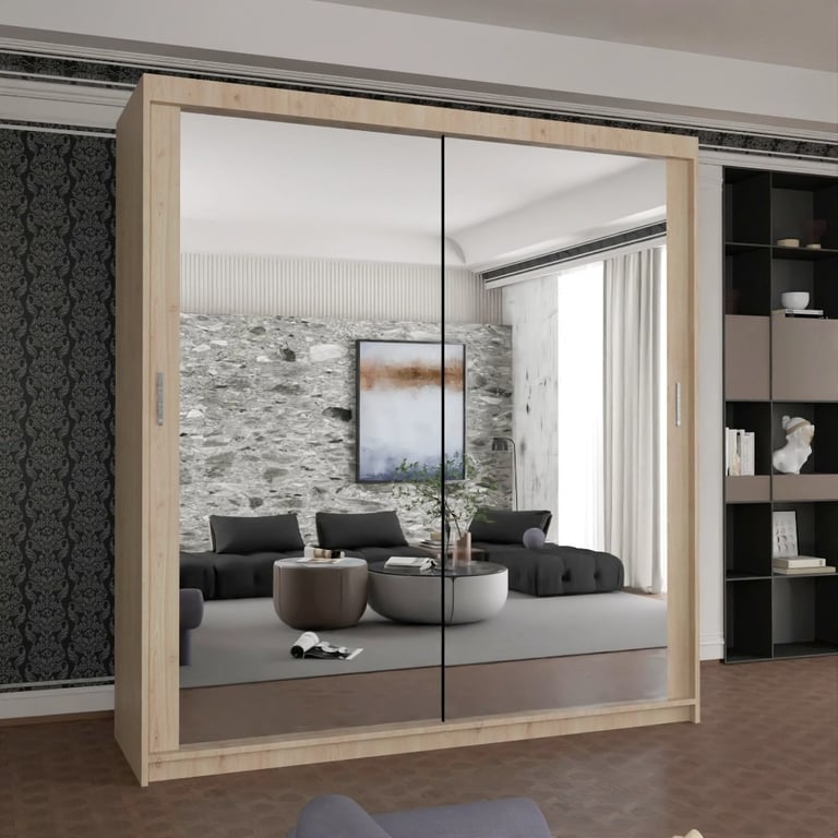 👍MEGA SALE👍 Brand New Chicago Milan 2 to 3 Doors Sliding Wardrobe with Full Mirrors Matte