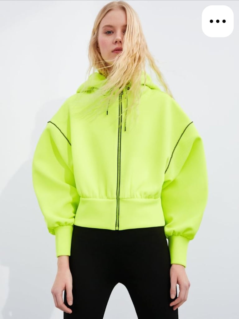 S/M Zara Neon limited edition zip-up hoodie zipped 