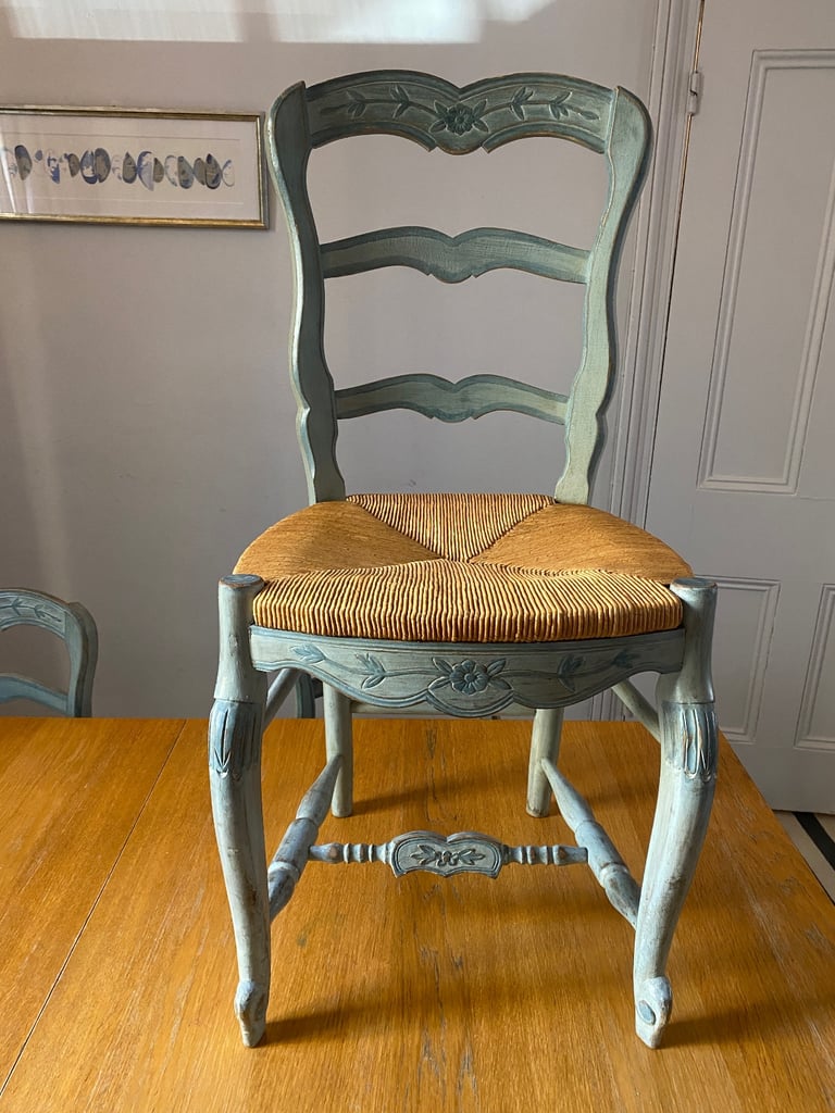 Provençal Ladder-Back Dining Chairs – Set of 6 with Rush Seats | nearest offer