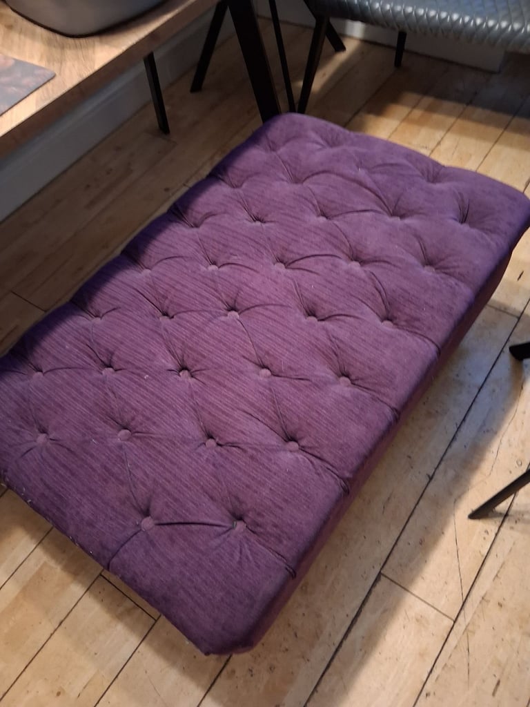 Purple chesterfield footstool 