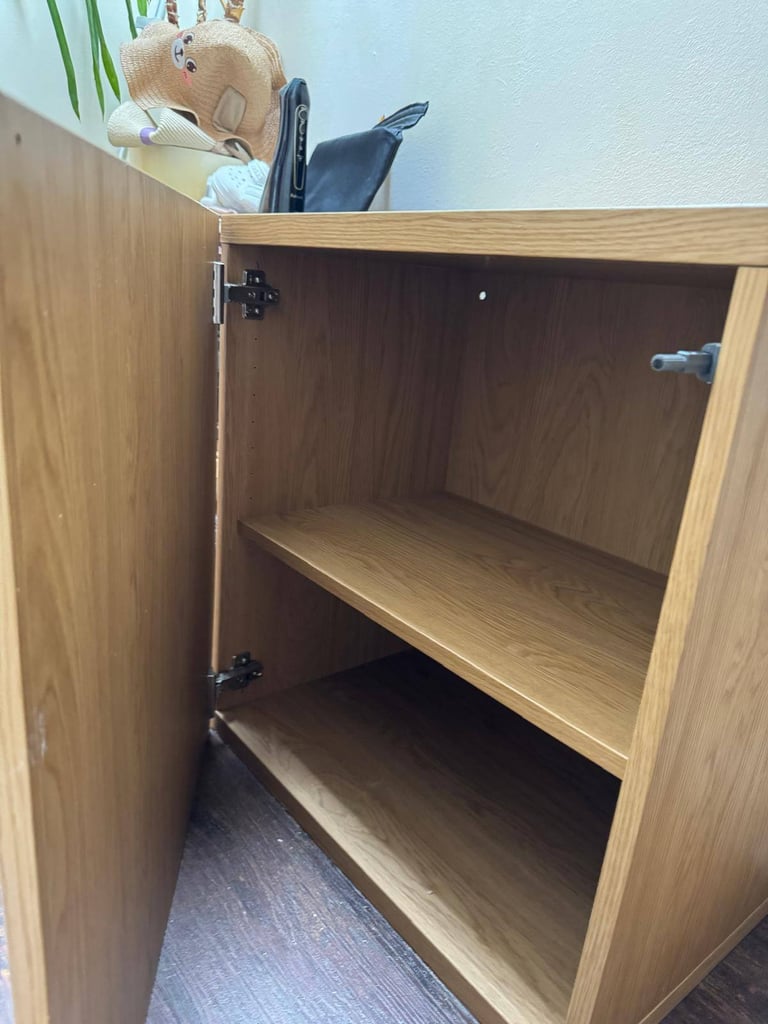 image for Magnificent Chic Stylish Beautiful Elegant Chunky HEALS Wooden Storage Cabinet perfect condition-£60
