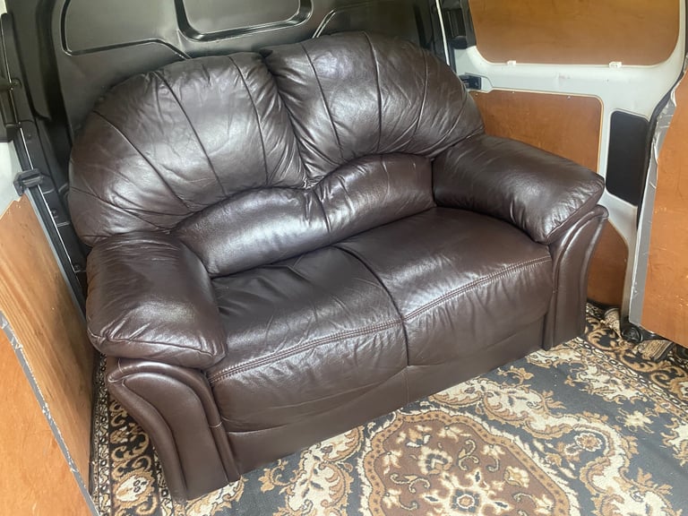 2 SEATER SOFA LEATHER VGC - DELIVERY AVAILABLE 