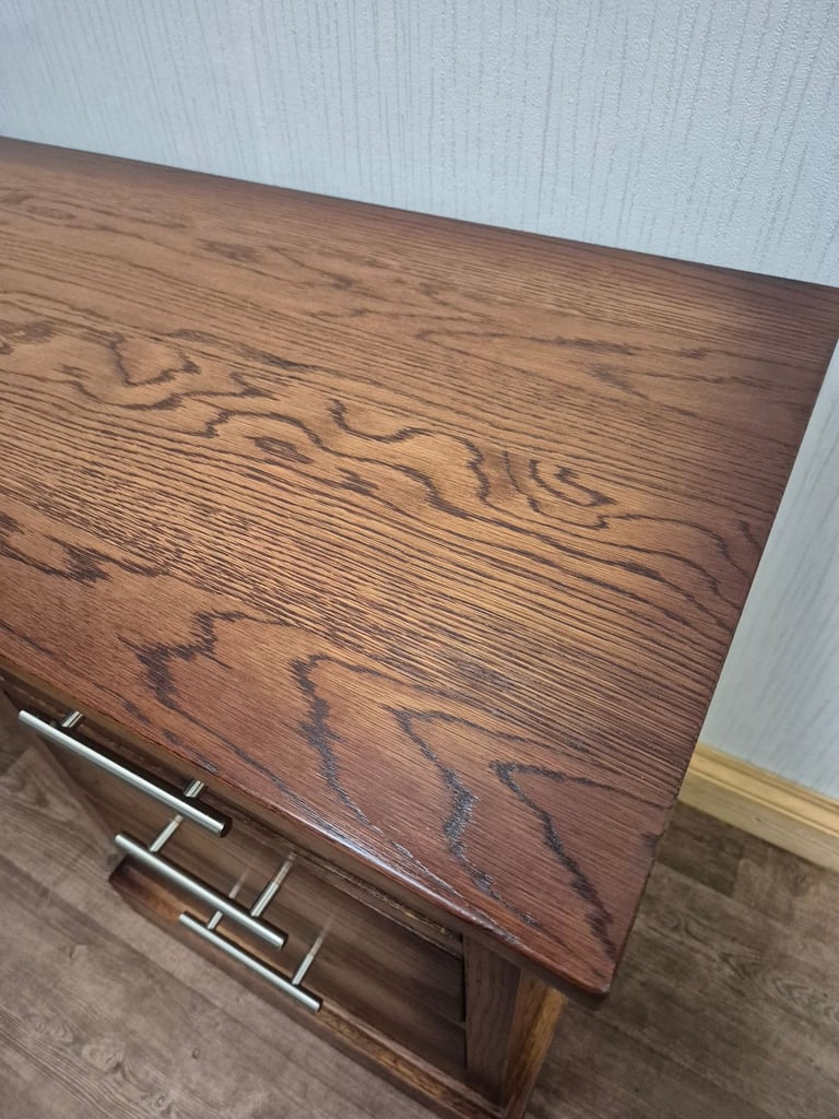 SOLID OAK Desk Office Desk Computer Table Writing Table Pedestal Desk 