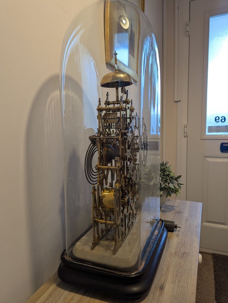 A Fine Large Victorian Twin Fusee Skeleton Clock c1870