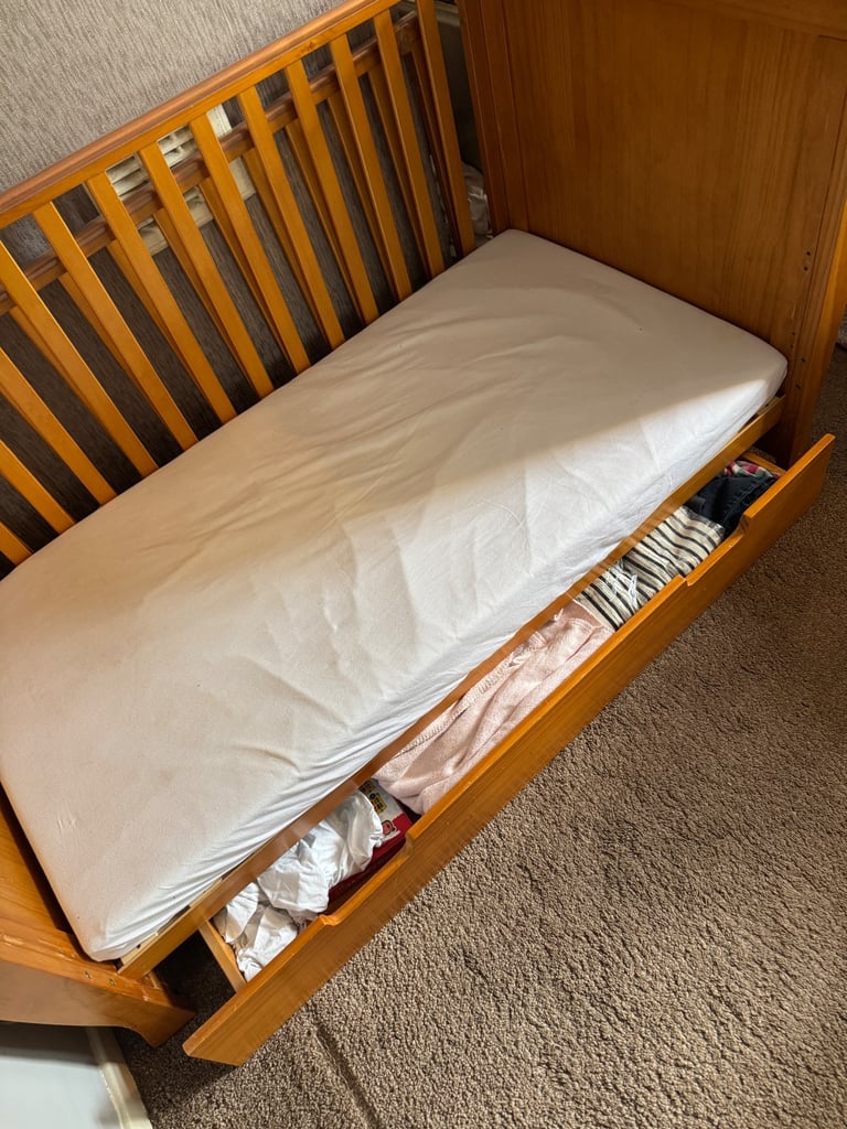 Solid Wood Sleigh Cot Bed