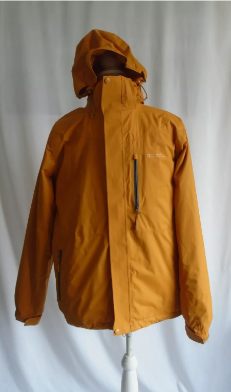 image for Mountain Warehouse Extreme Mens 3 in 1 Jacket Coat Fleece Small Mustard Yellow