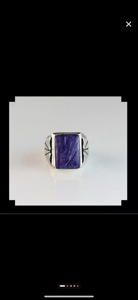 image for Handcrafted Charoite Stone & Sterling Silver Ring,W,11.25(US),NEW