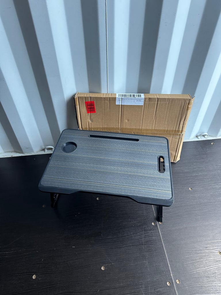 image for Portable Folding Laptop Table Stand Bed Tray Desk for Breakfast, Portable Black
