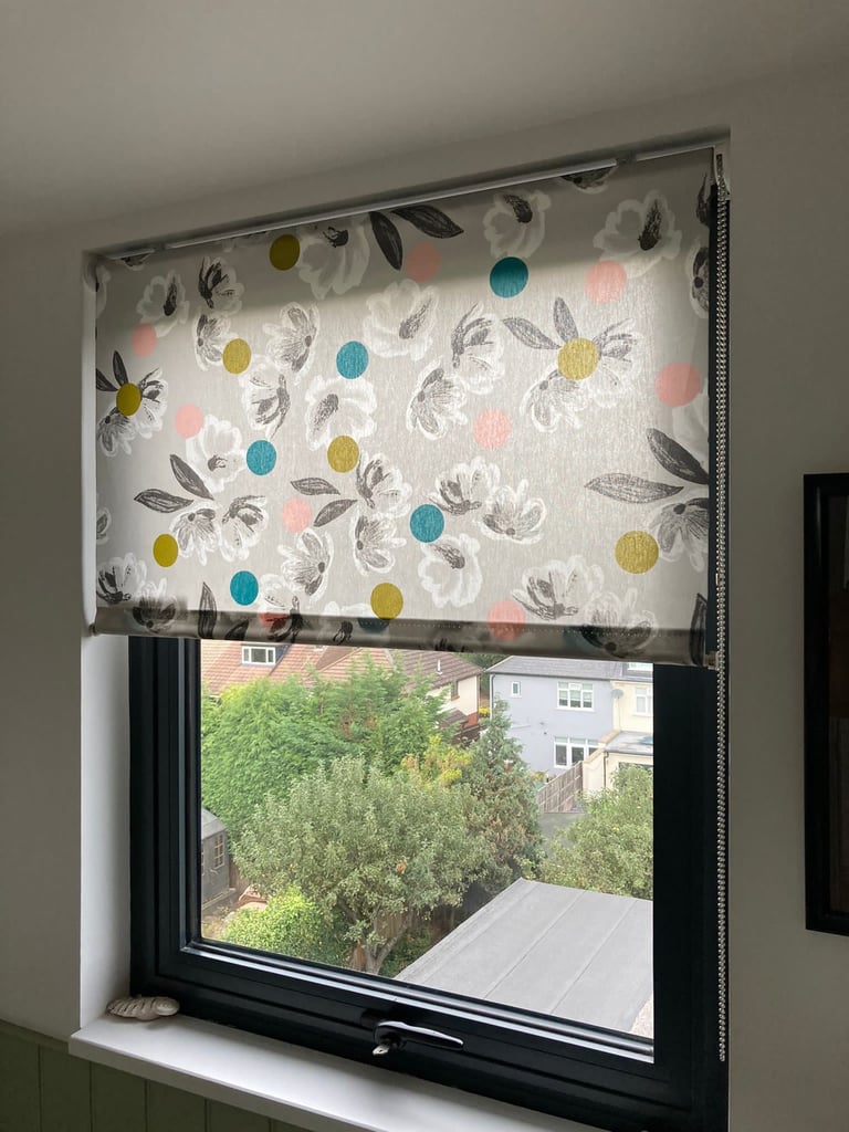 image for John Lewis Caroline Gardner Tinted Rose Roller Blind 88 cm