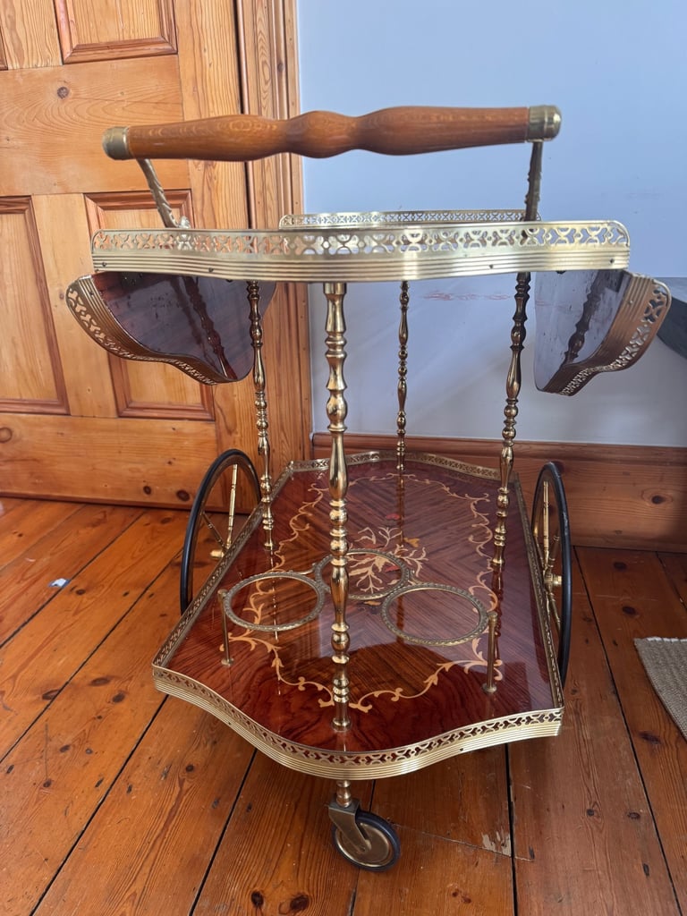 Vintage Italian Bar Cart Drinks Trolley