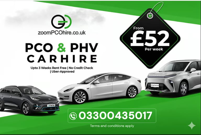 image for PCO Car Hire Rent to Buy 7 8 9 Seater Tesla Mercedes BMW UberXL Exec Lux Wheely Blacklane