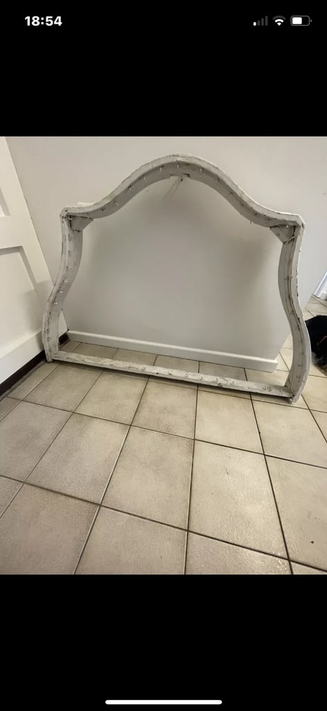 Huge Antique French bed ciel de lit half tester bed canopy/crown 
