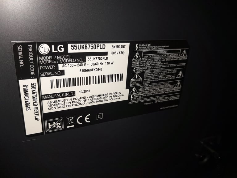 LG 55 inch 4K Ultra HD HDR Smart LED TV with two remotes