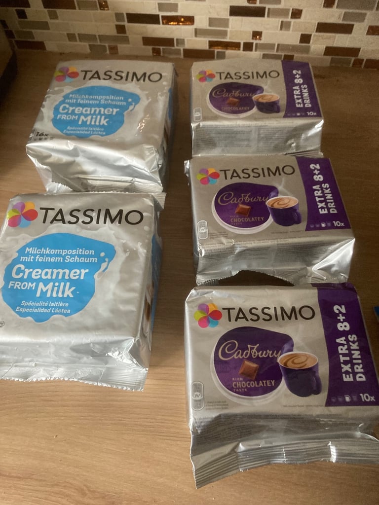 image for 5 packs of Tassimo Pods.