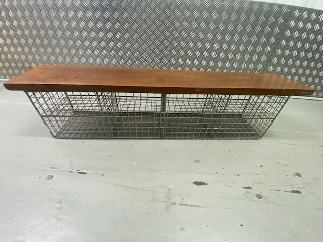 Vintage Storage Bench - Wood & Metal 