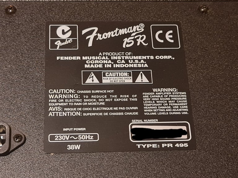 Fender Frontman 15R guitar amp amplifier spring reverb