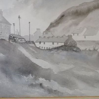 A stunning original watercolour by P Harley named “Welsh Cottages” just beautiful