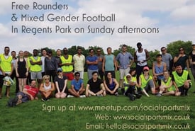 Mixed Gender Football in Regents Park - Friendly Game ( 3 women slots left)