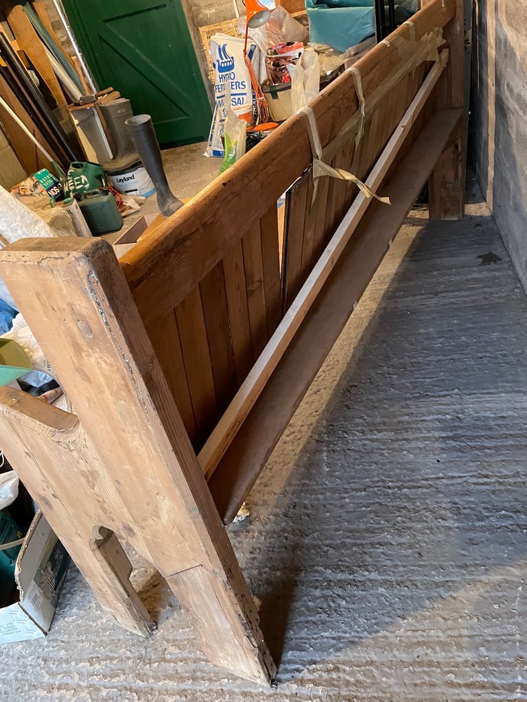 Vintage Large Stripped Pine Church Pew (6ft 9in)