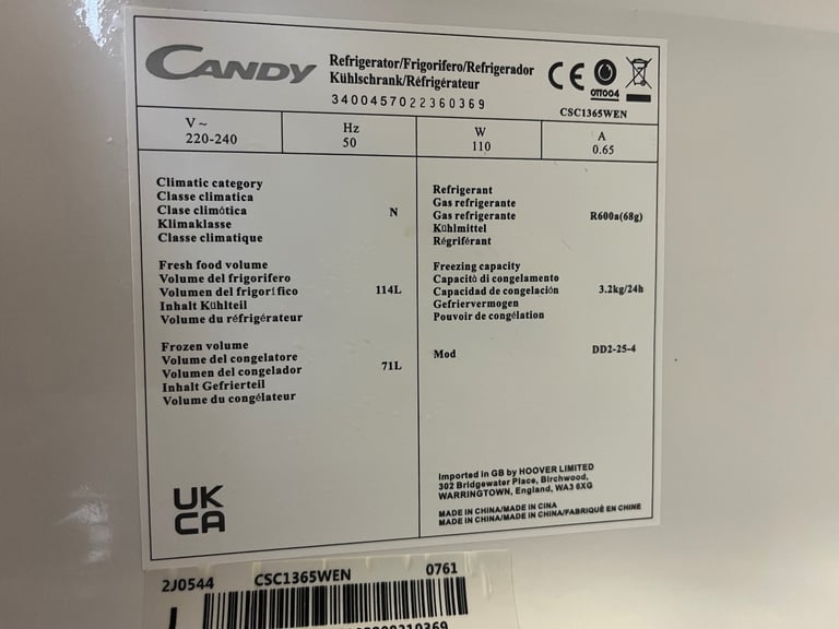 Candy Fridge Freezer