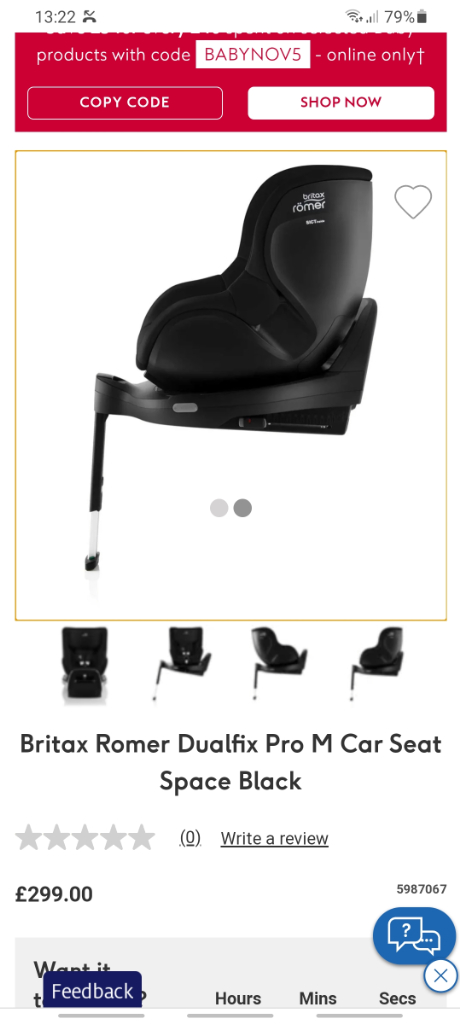 Britax Römer DUALFIX PROM car seat plus Britax Base(used)