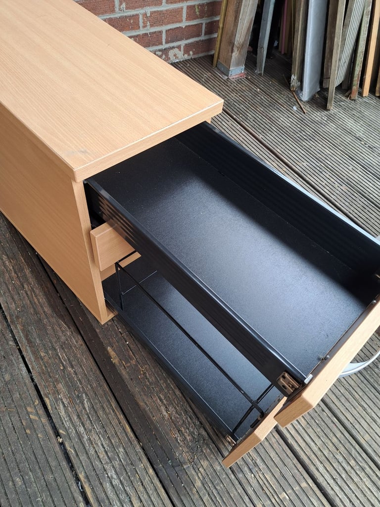 3 drawer light wood office drawers 
