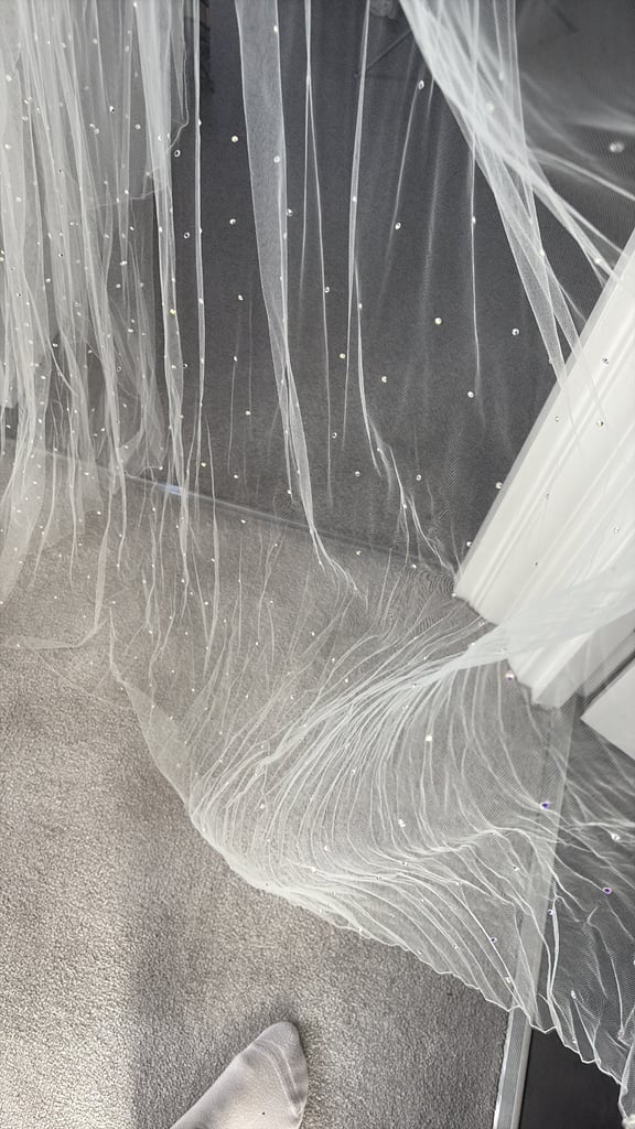 Full length diamanté Bridal Veil 