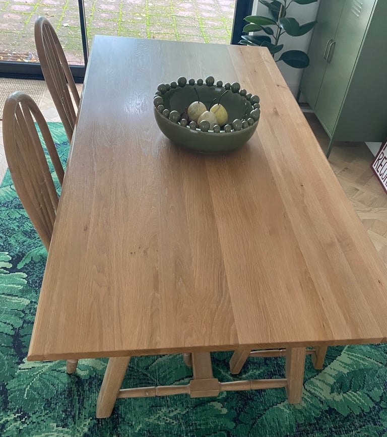 Large Oak Dining Table, seats 6-7 people