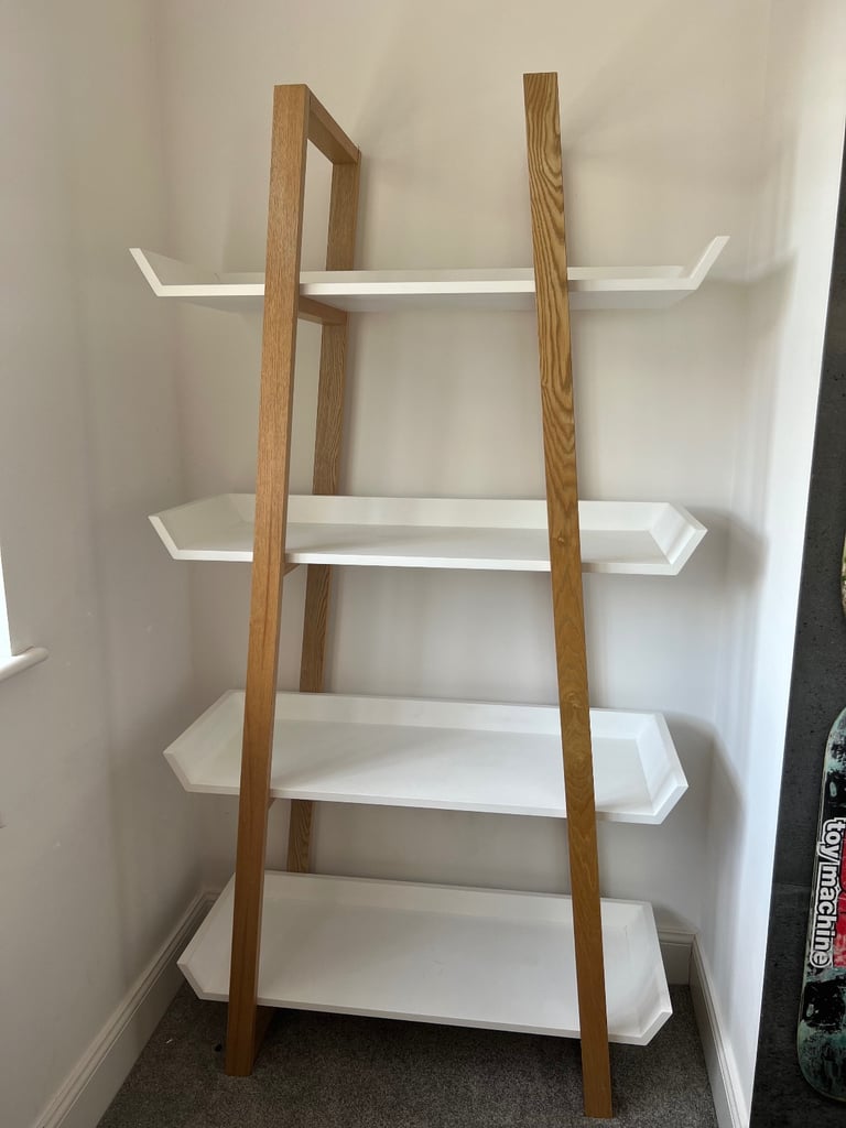 image for Modern Oak and white bookcase / shelving unit