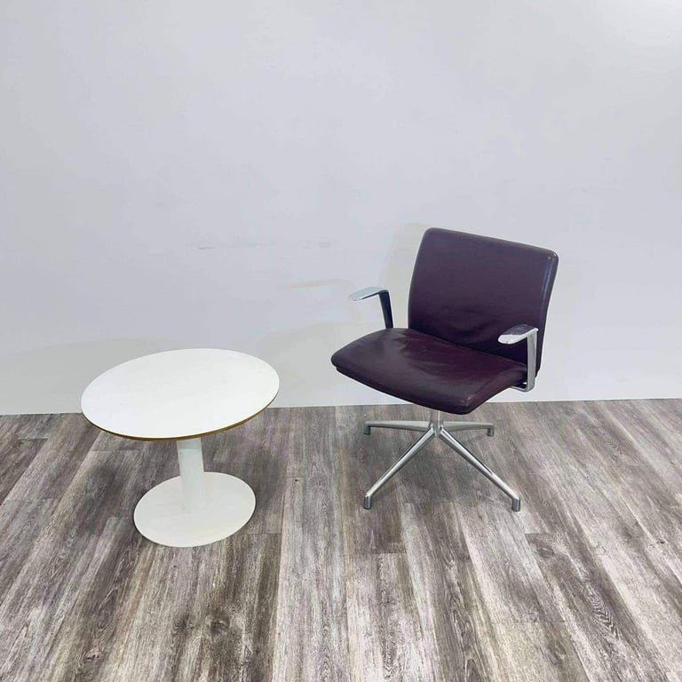 Boss Design Tokyo Lounge Chair – Real Brown Leather – Chrome Armrests & Base