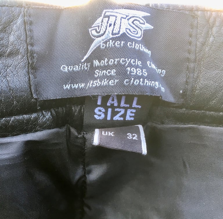 JTS Black Leather Motorcycle Trousers