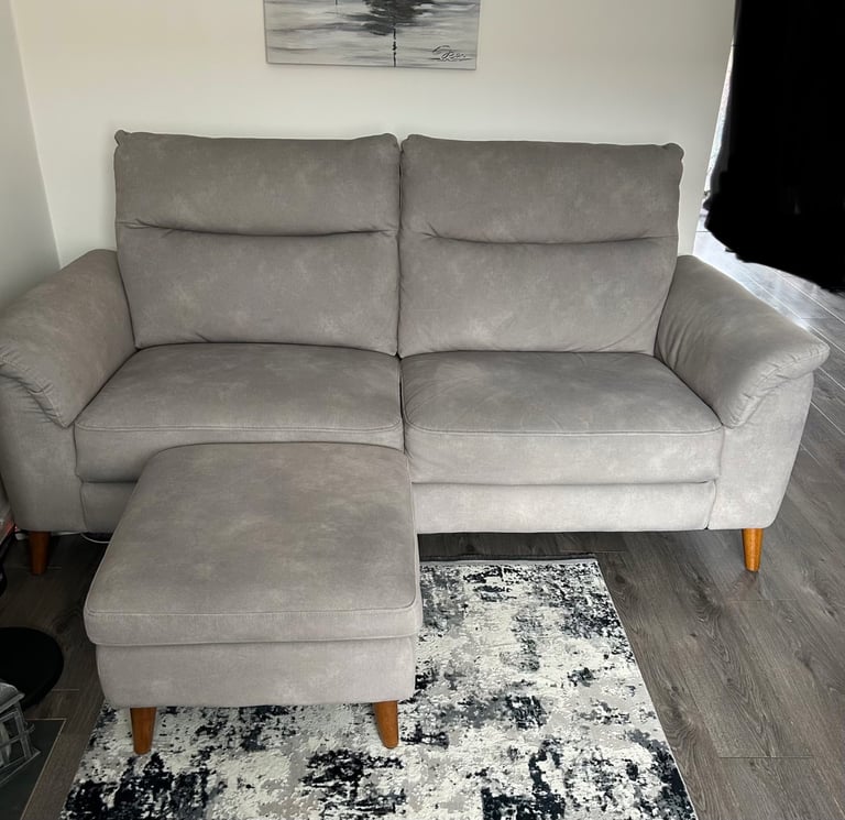 2 YEARS OLD 3 SEATER SOFA AND FOOTSTOOL