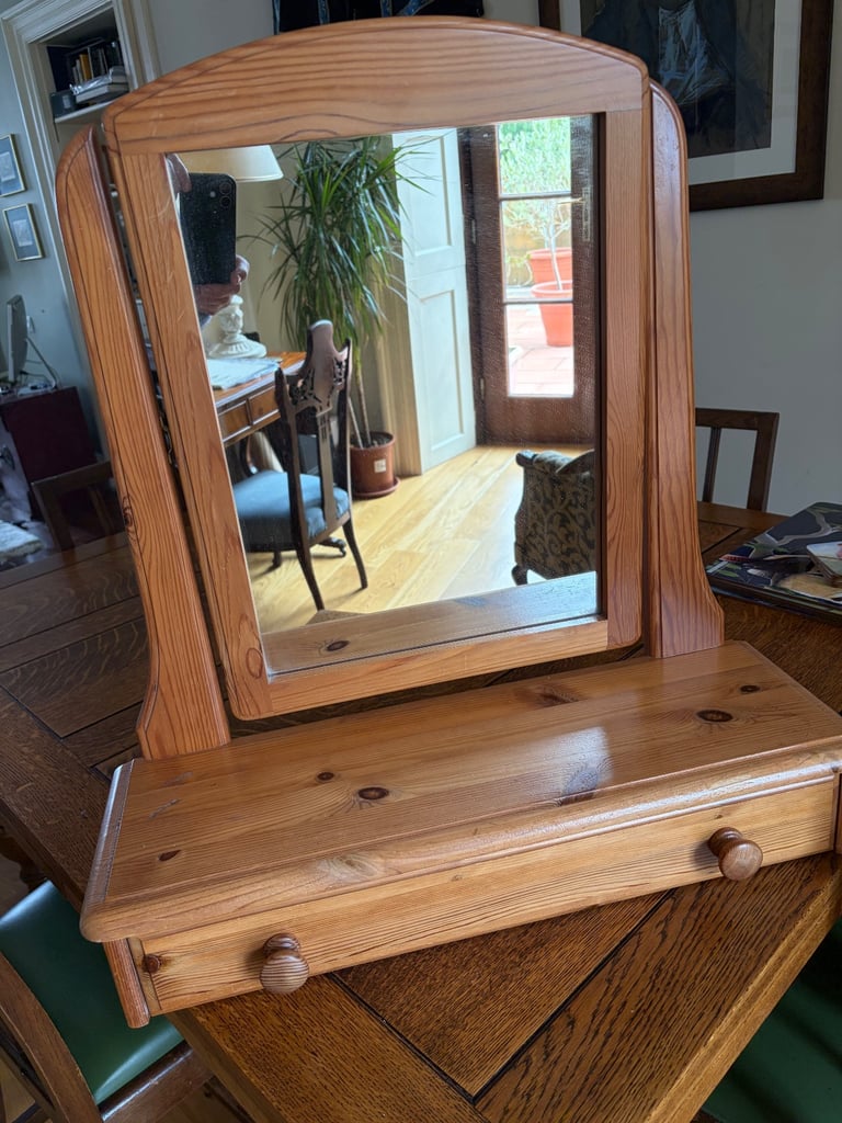 image for Vanity mirror with drawer self standing