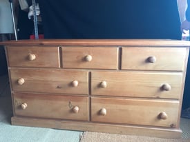 LARGE SOLID PINE MERCHANTS CHEST OF DRAWERS
