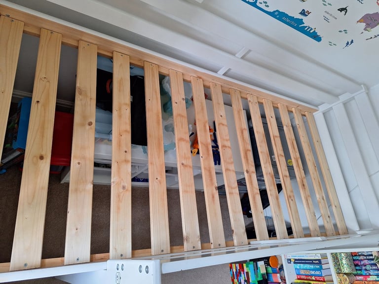 Mid sleeper shorty child bed frame white with kids mattress