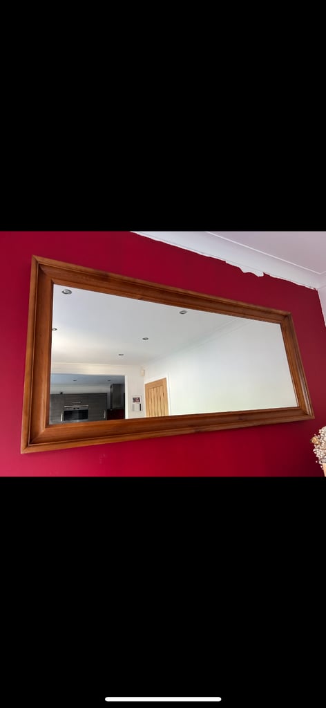 Large wooden mirror