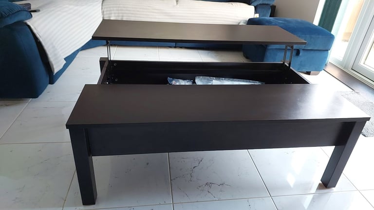 Wooden coffee table with storage on sale