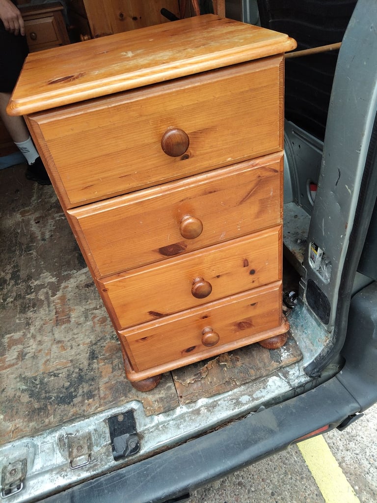 Pine 4 draw bedside cabinet 