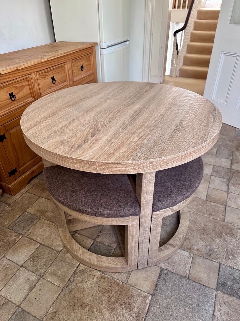 Dining table 90 cm AND four chairs RPR £280