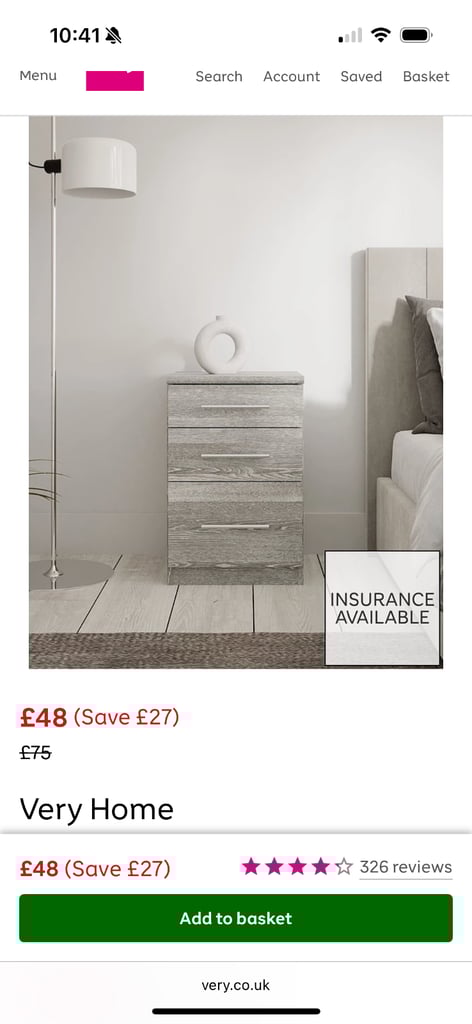 image for Bedside drawers and dressing table