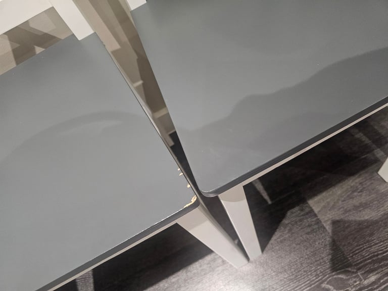 Dining Table & Chairs – Blue-Grey/White (sogesfurniture)