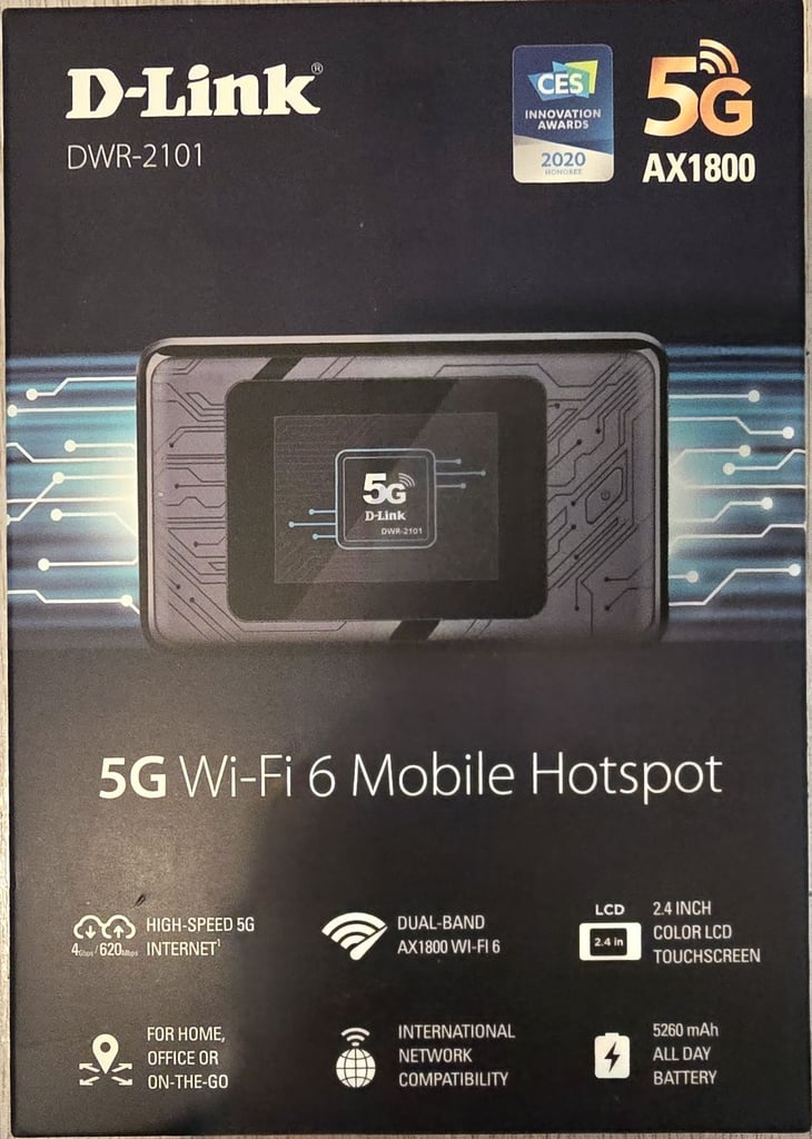 D-Link DWR-2101 5G Mobile Portable Hotspot Router Wi-Fi Battery Touch Screen NEW