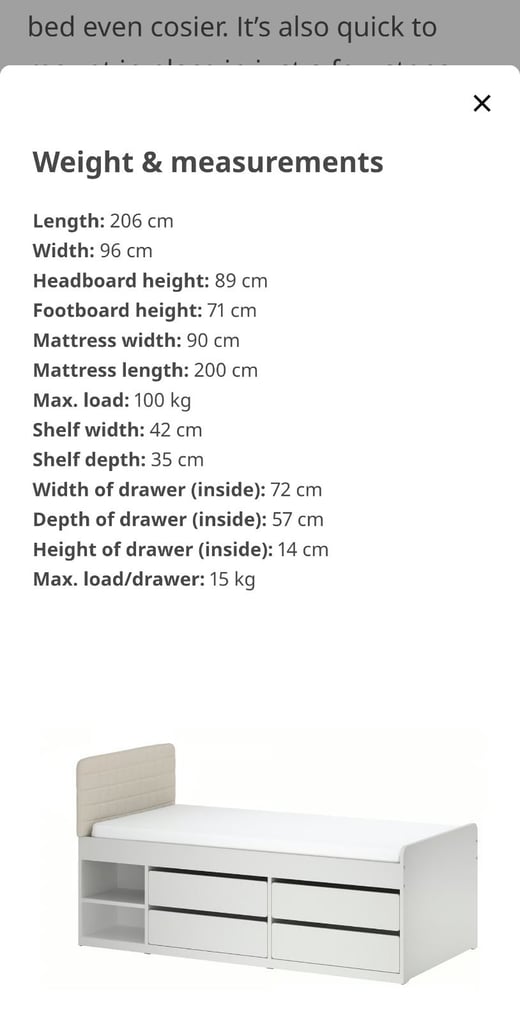 Ikea storage bed no matress 