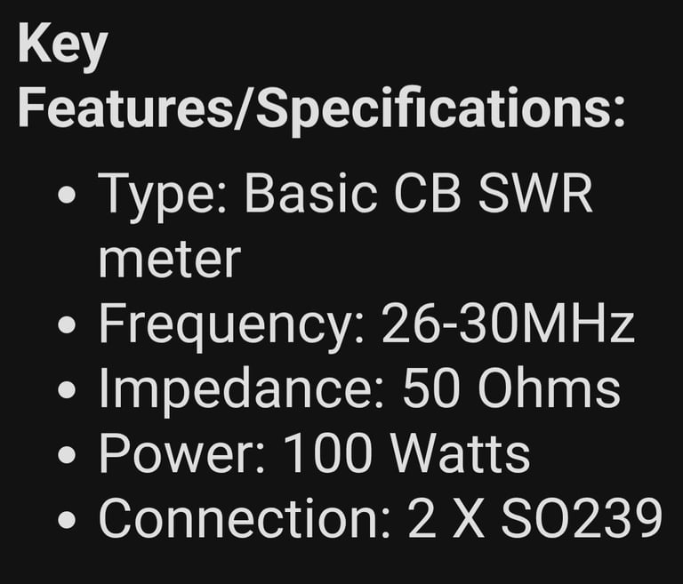 C.B. ANTENNA SWR METER