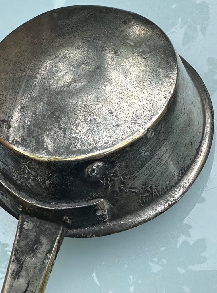 ANTIQUE FRENCH BRASS LADLES, HANGING DIPPERS, LOUCHES, L38cm - 1800s KITCHENALIA - WILL POST!