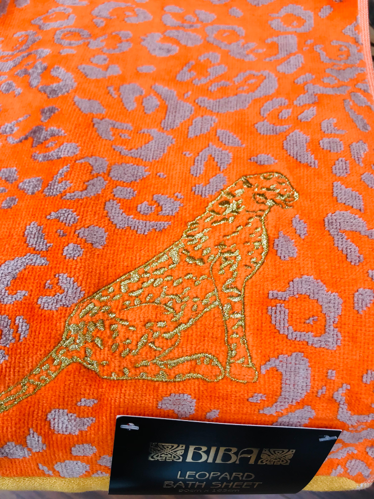 NEW BIBA LEOPARD ANIMAL PRINT BATH SHEET OR BEACH TOWEL