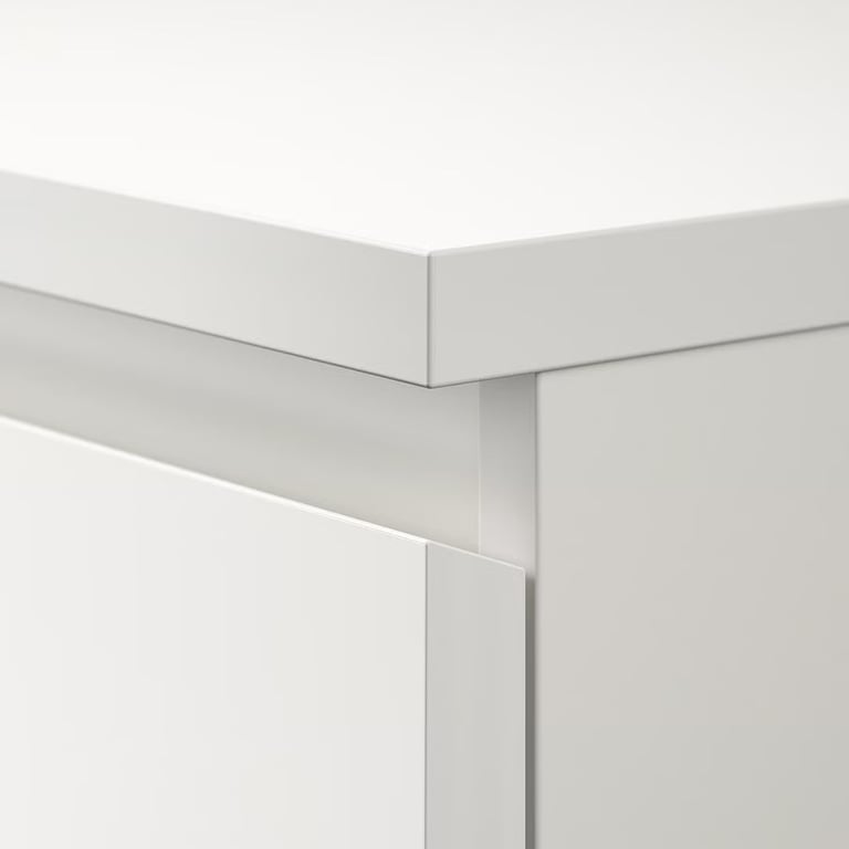Pair Of White Two Drawer IKEA MALM Bedside Tables 